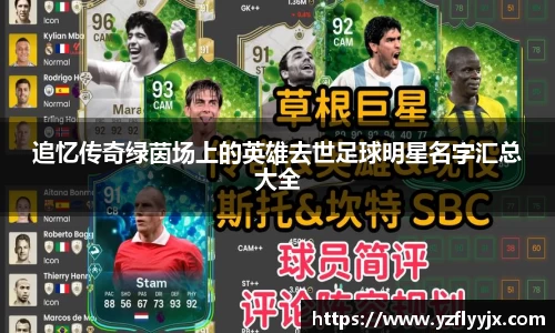 追忆传奇绿茵场上的英雄去世足球明星名字汇总大全